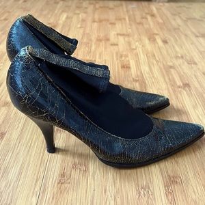 Vintage MIU MIU Sleek Ankle Leather Grunge Pump 37